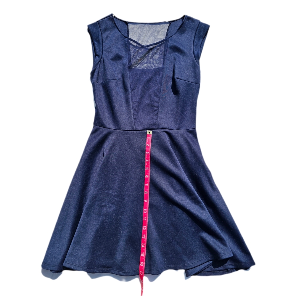 Sequin Hearts Blue Sleeveless Fit and Flare Dress
